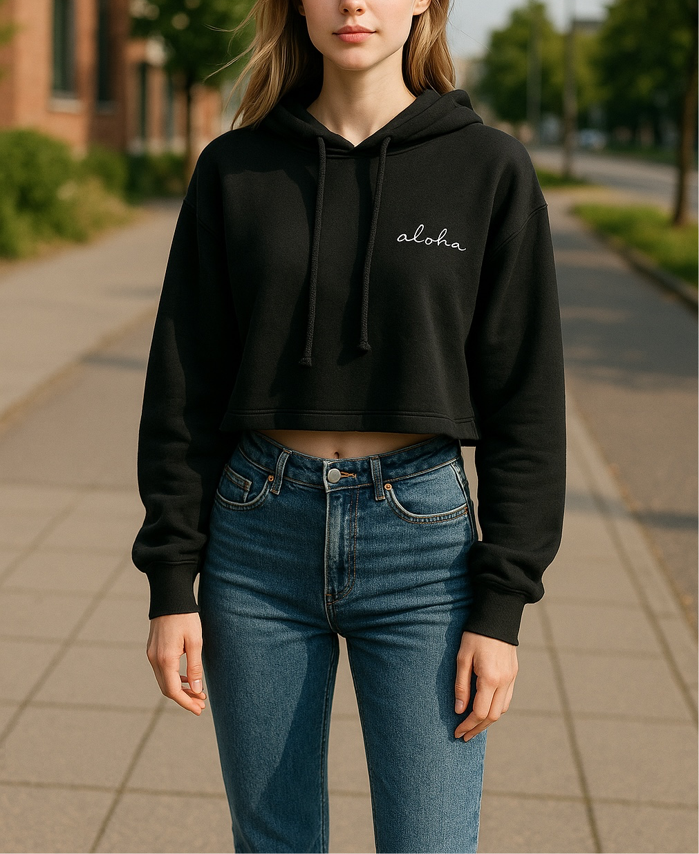 HI SURF crop hoodie sweater ‘aloha’