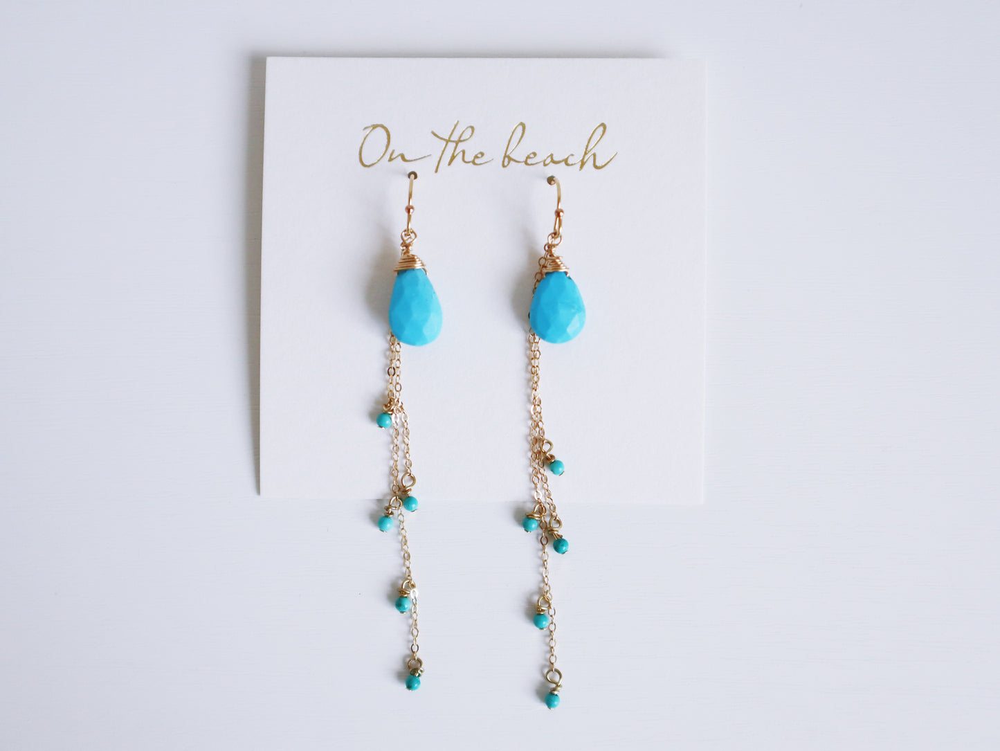 On the beach - chain earrings (14gf)