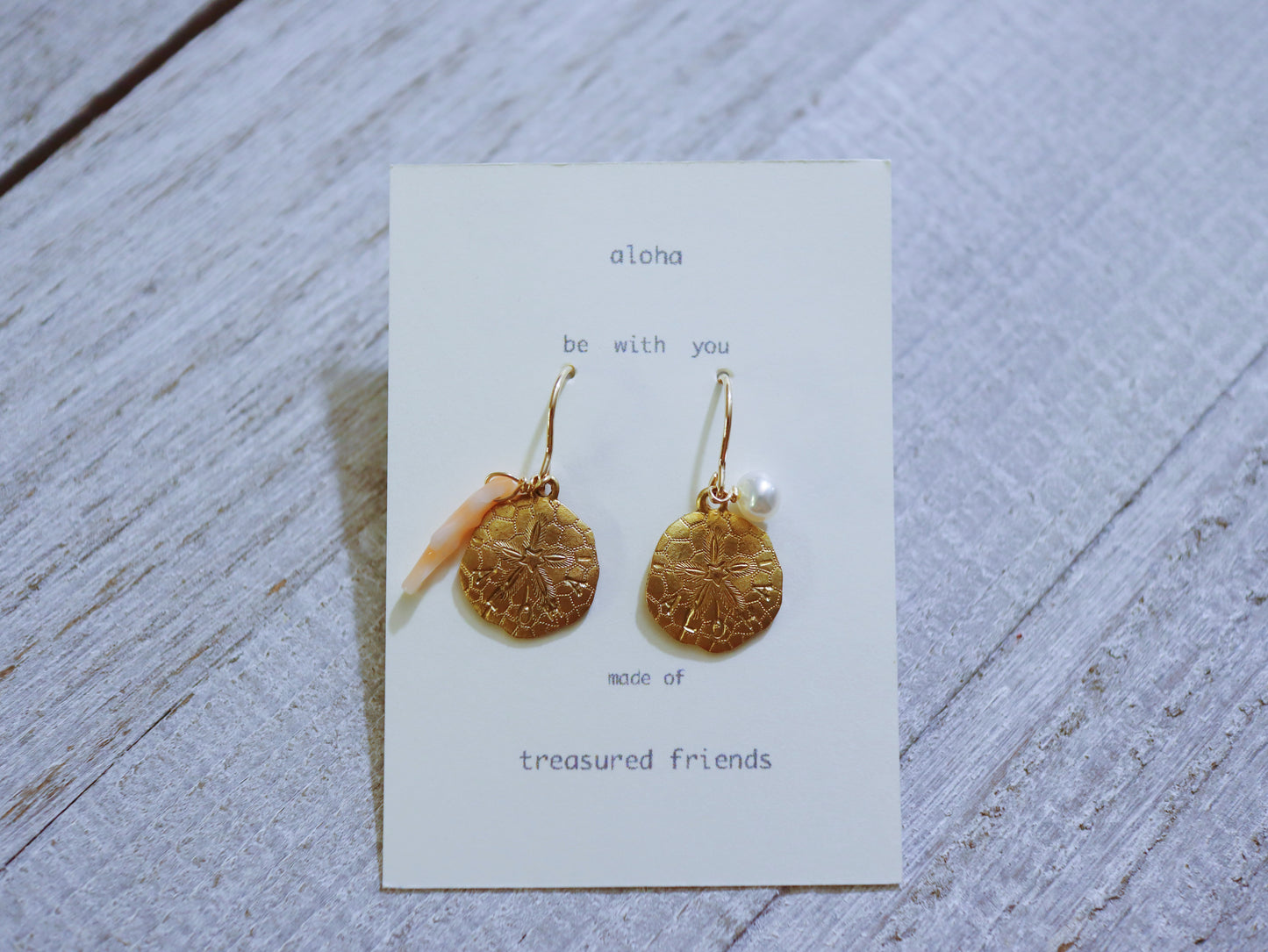 TF - Sand dollar ALOHA earrings