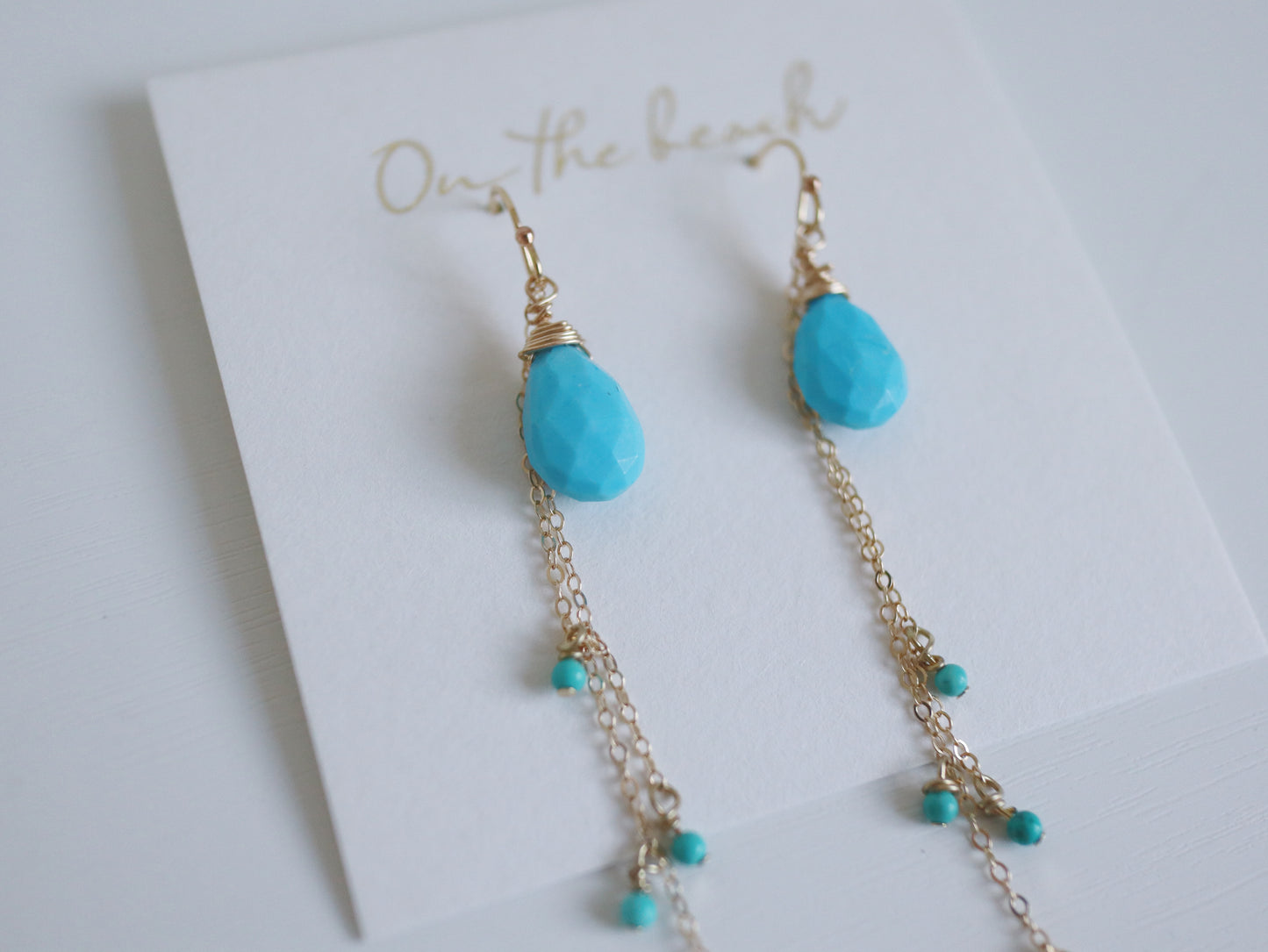 On the beach - chain earrings (14gf)