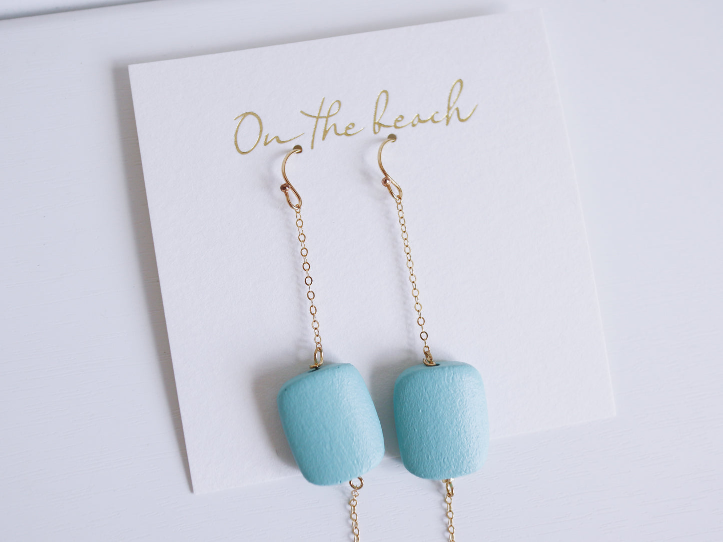 On the beach - wood earrings (14gf)