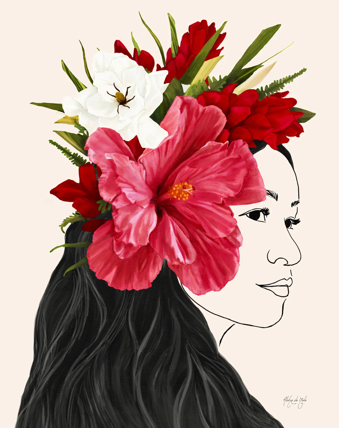 Aloha de Male 11"× 14" Art