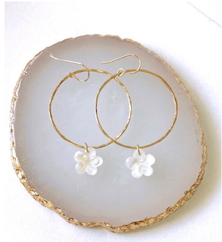 KOMAKAI JEWELY earrings PLUMERIA hoop24kgf