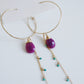 On the beach - Hoop chain earrings (14gf)