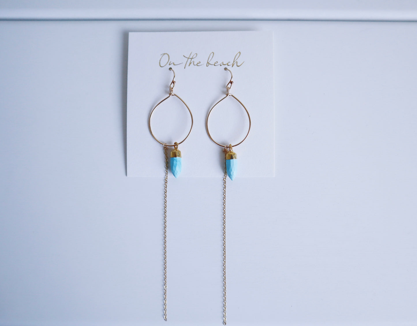 On the beach - chain earrings (14gf)