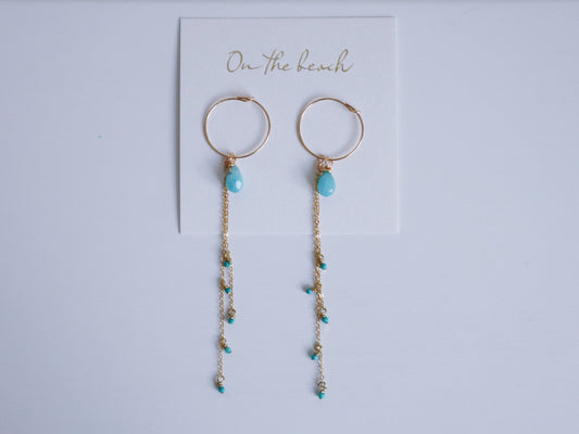 On the beach - chain earrings (14gf)