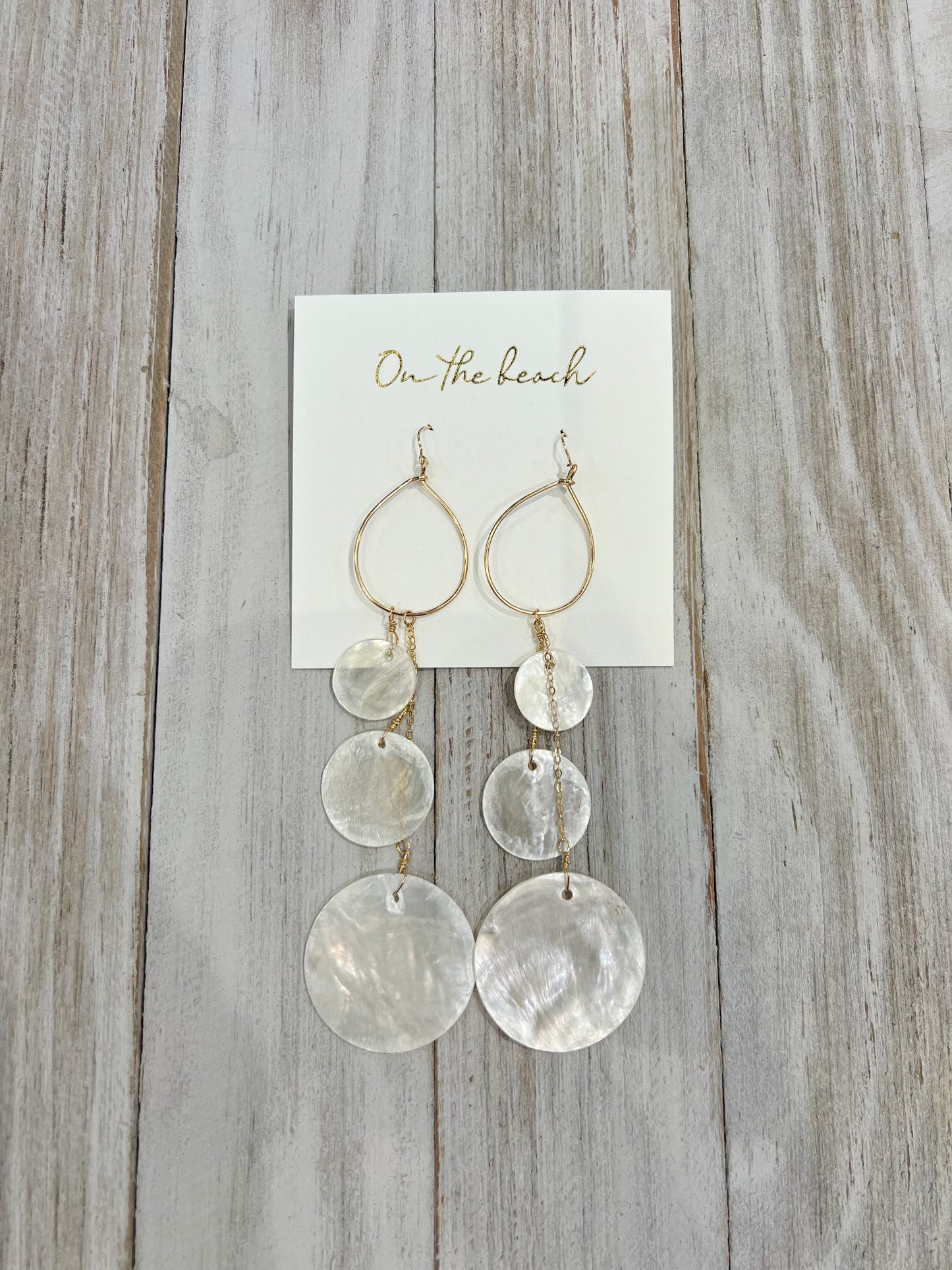 On the beach - shell earrings