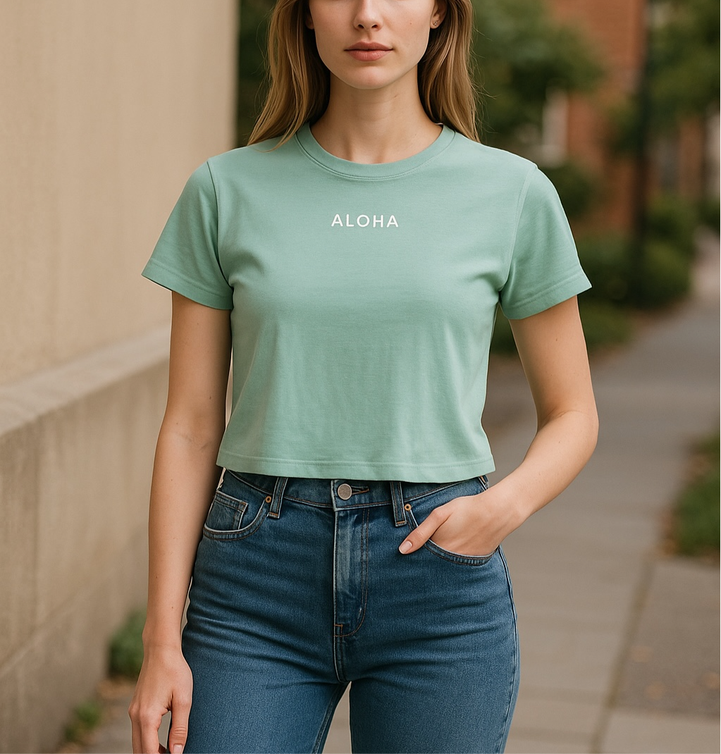 ALOHA cropped tee