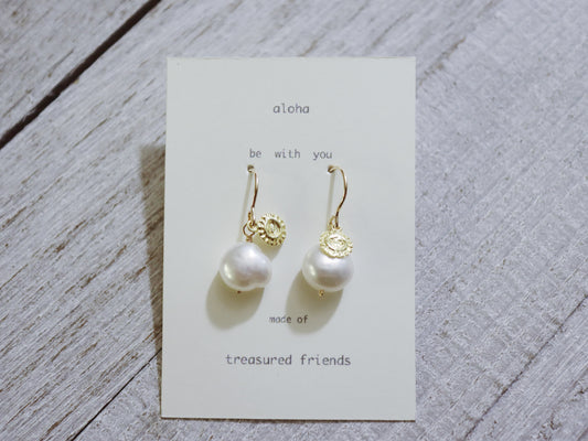 TF - Pearl & Sun earrings