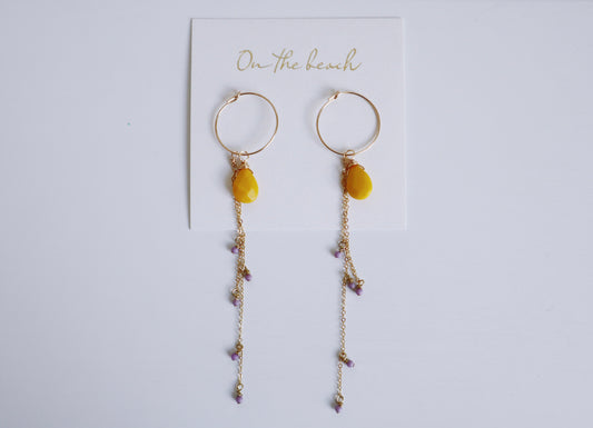 On the beach - chain earrings (14gf)