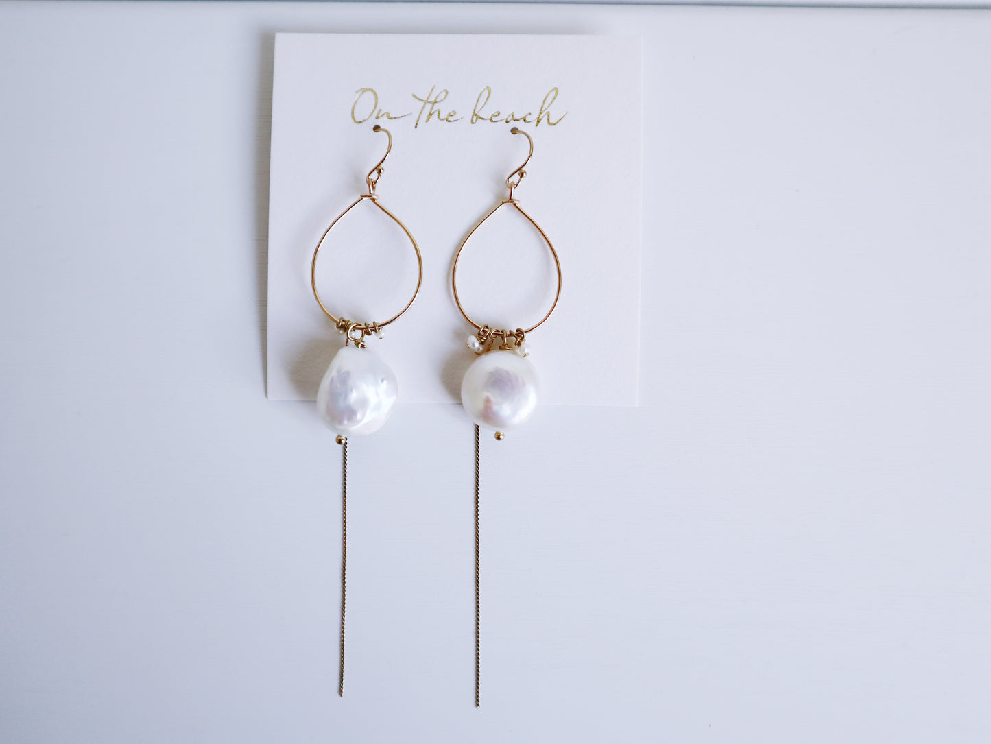 On the beach - chain earrings (14gf)