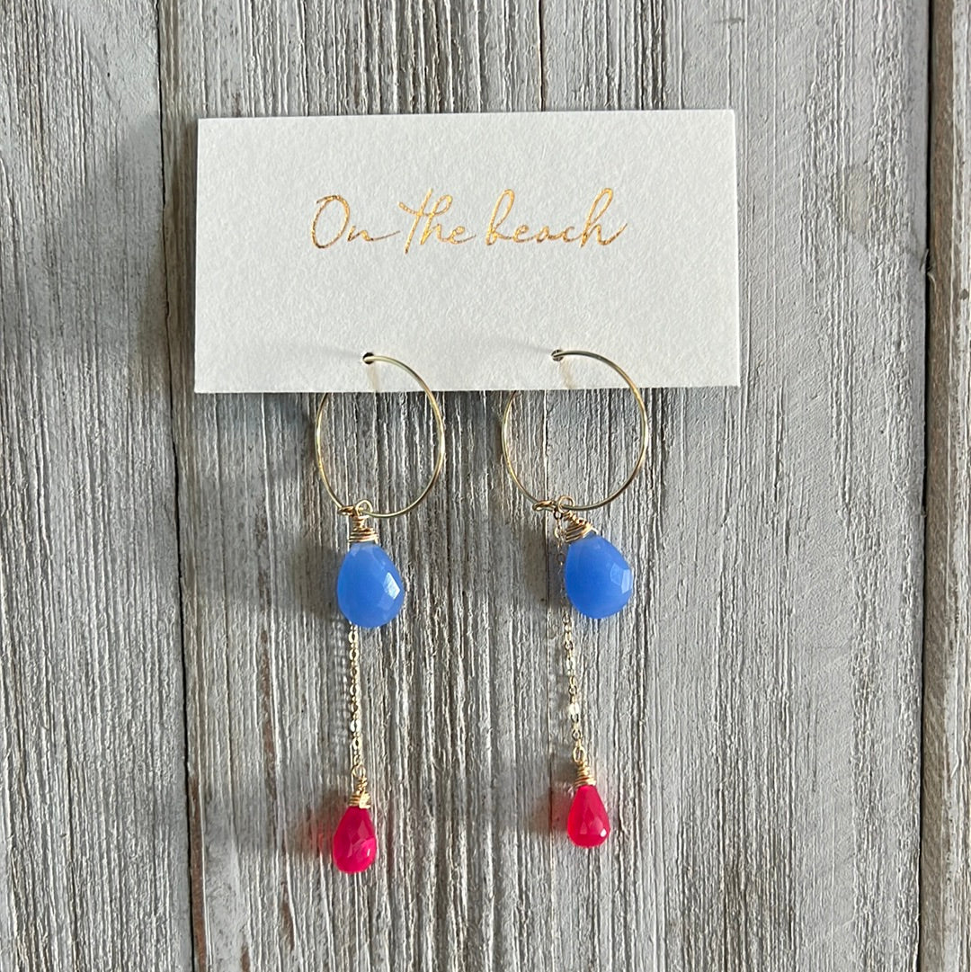 On The Beach - OB244 Stone earrings - Chalcedny