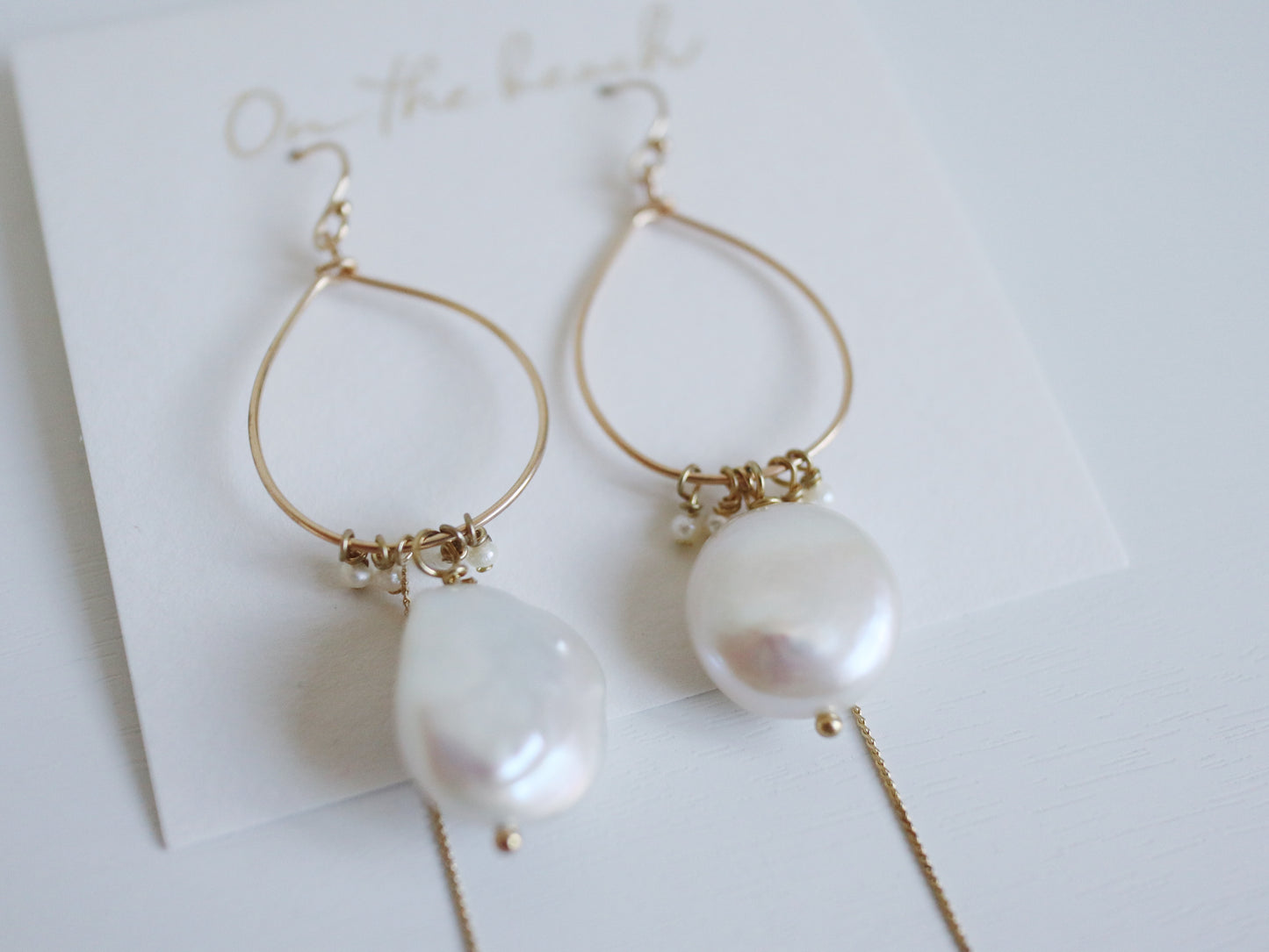 On the beach - chain earrings (14gf)