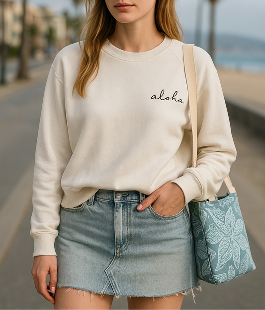 HI SURF aloha  crop sweater