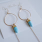 On the beach - chain earrings (14gf)