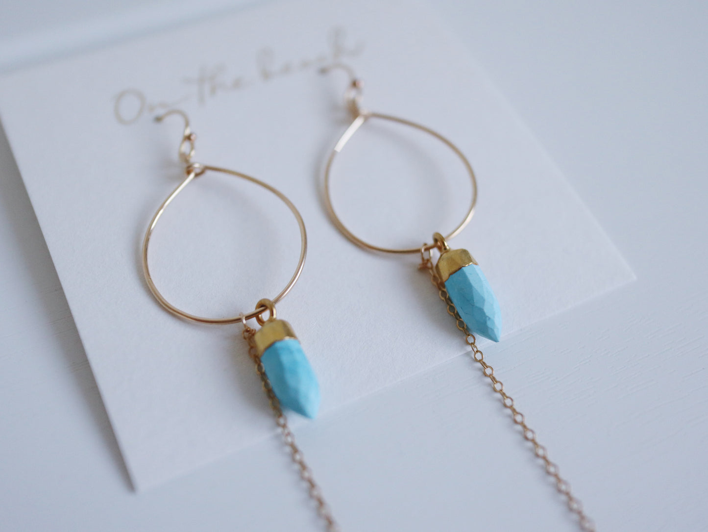 On the beach - chain earrings (14gf)