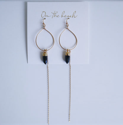 On the beach - chain earrings (14gf)