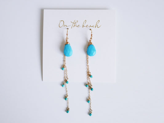 On the beach - chain earrings (14gf)