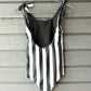 Via Bella - reversible ribbon one piece Stripes & Black