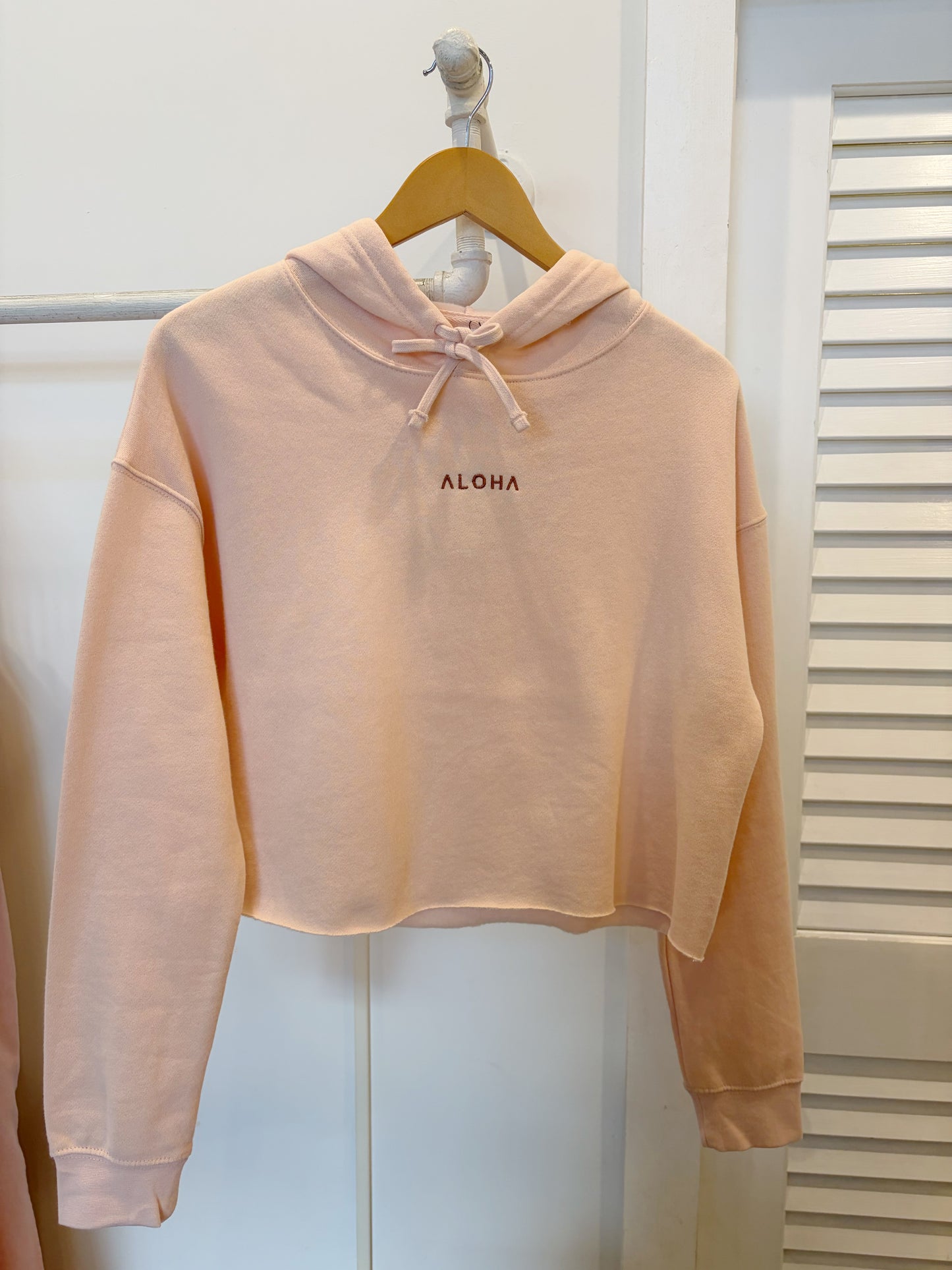 New aloha crop hoodie