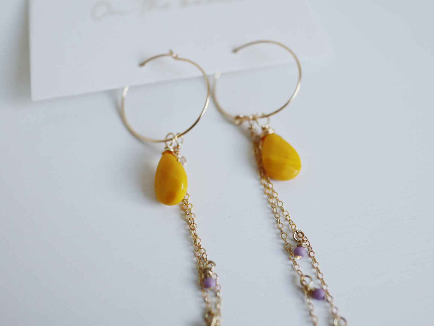 On the beach - chain earrings (14gf)