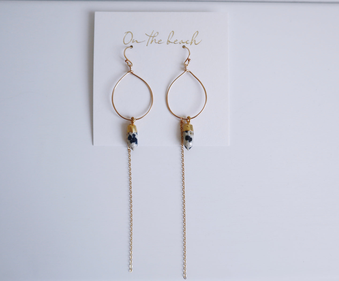 On the beach - chain earrings (14gf)