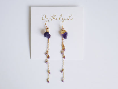 On the beach - chain earrings (14gf)