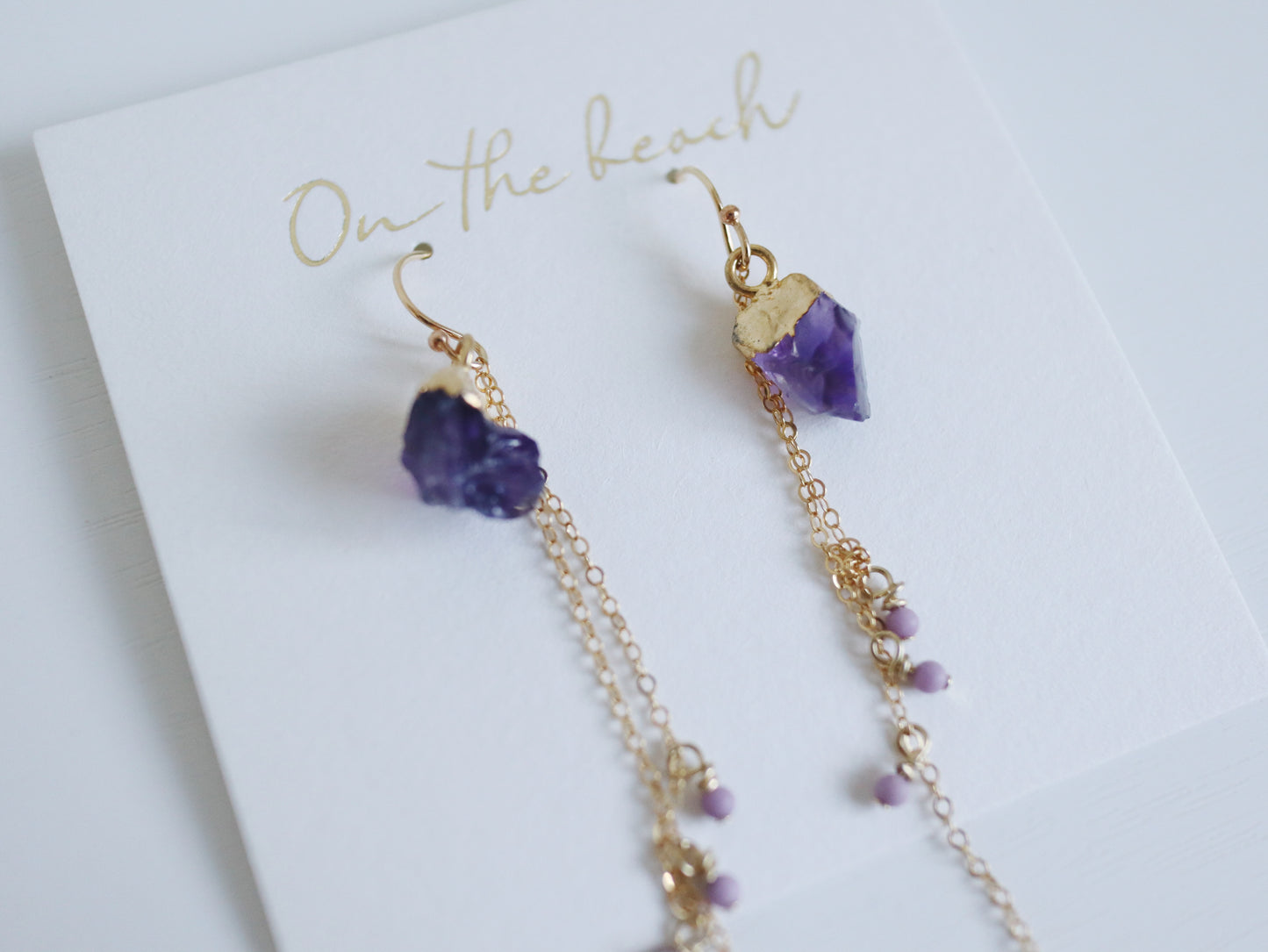 On the beach - chain earrings (14gf)