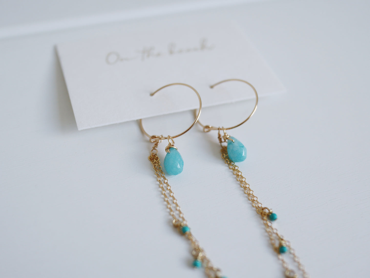 On the beach - chain earrings (14gf)