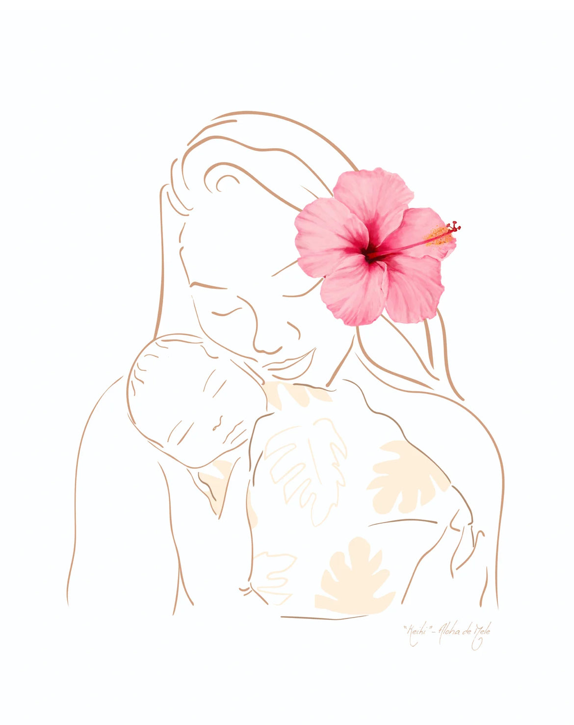 Aloha de Male　11"× 14" Art