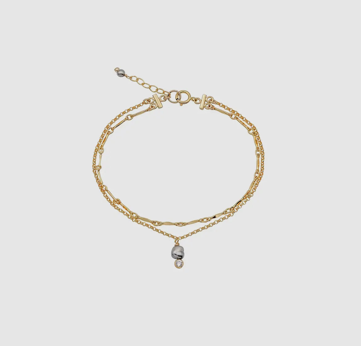 Keshi Co - Crystal Keshi Layer Bracelet