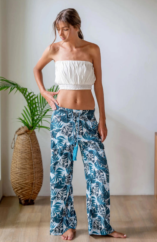 Tropic leaf wide pants