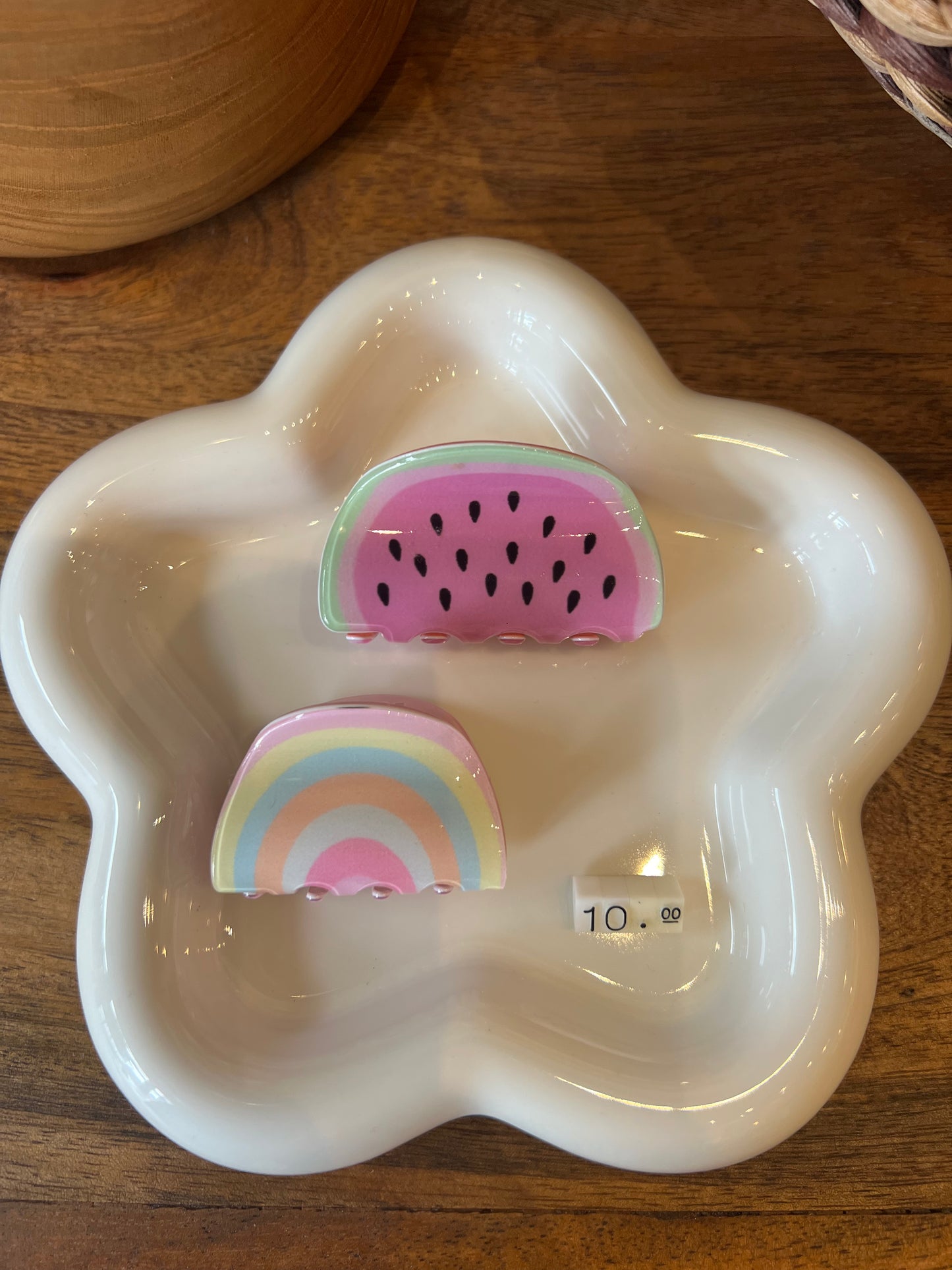 Hair clip - rainbow & watermelon