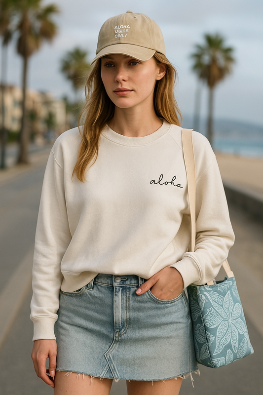 HI SURF aloha  crop sweater