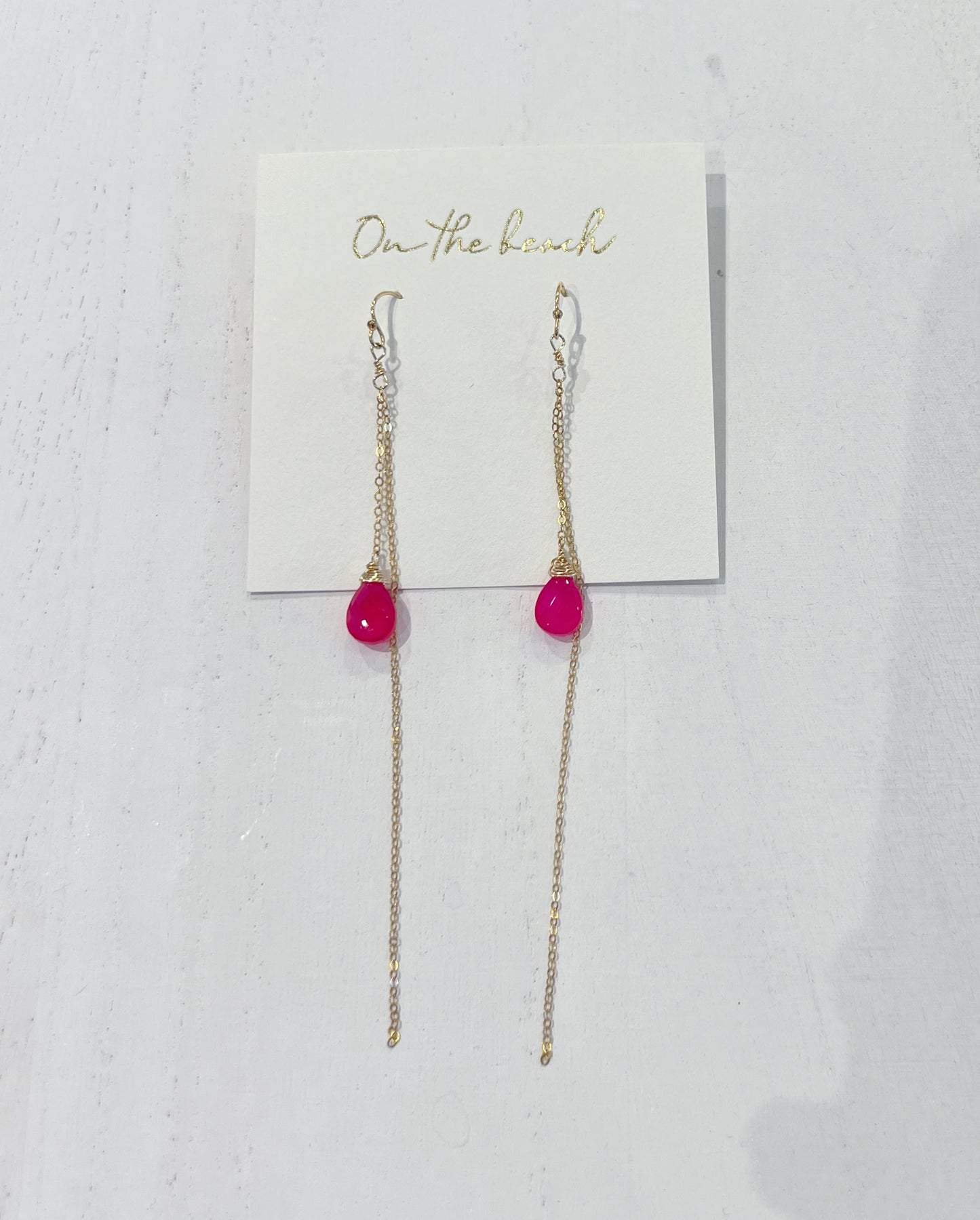 OB267-chain stone earrings