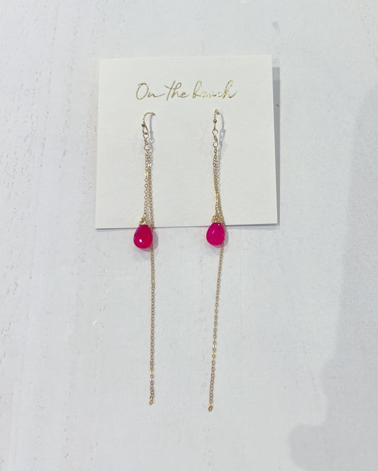 OB267-chain stone earrings