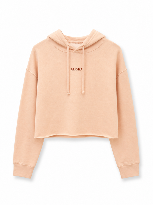 New aloha crop hoodie