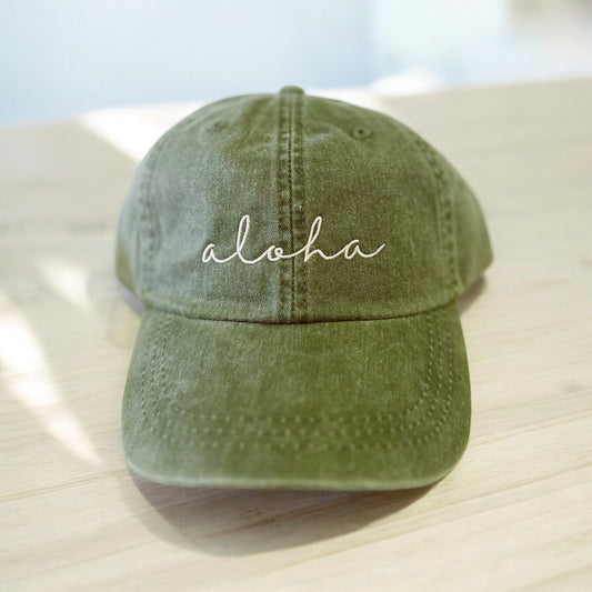 aloha leather strap cap