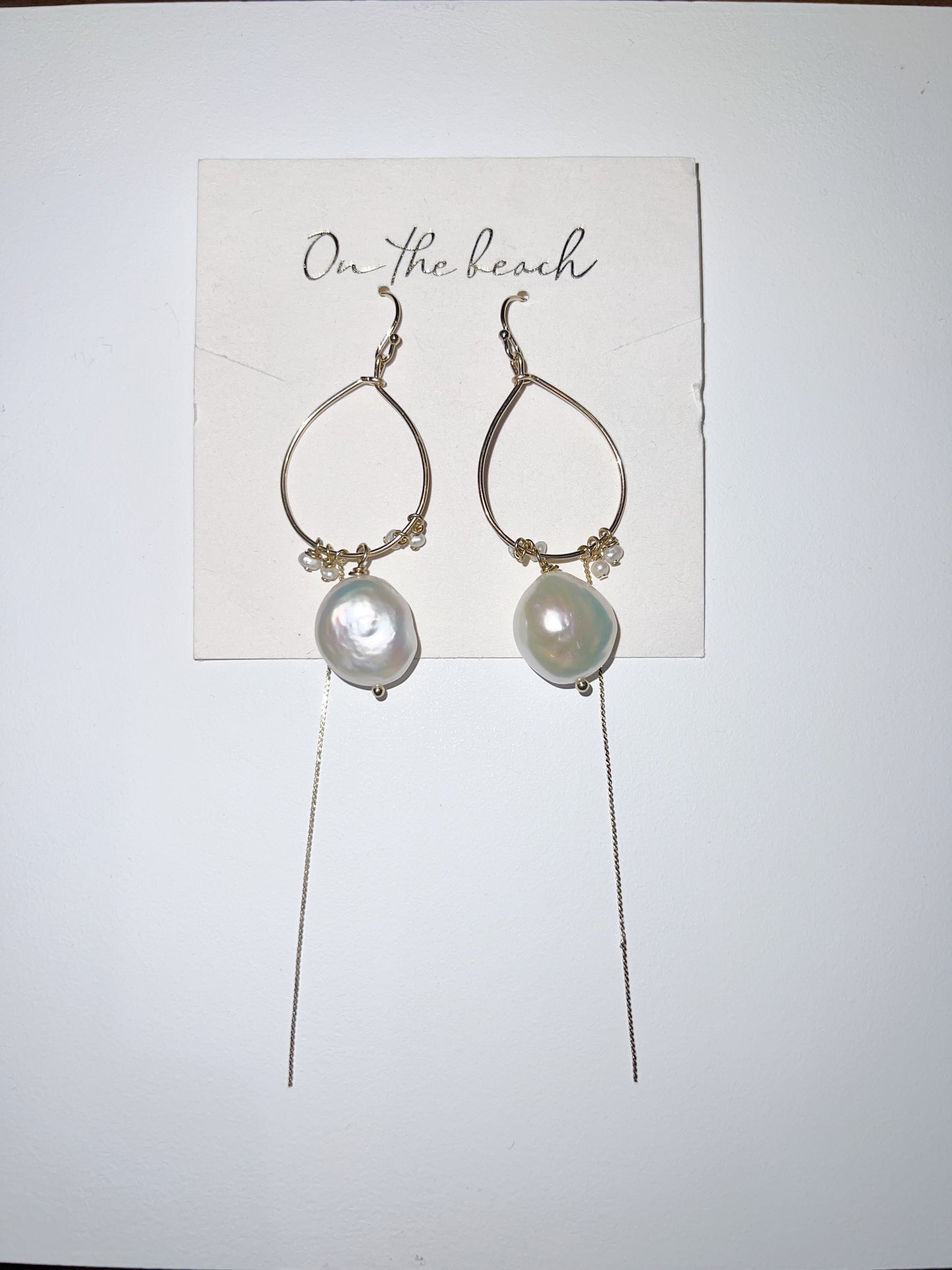 On The Beach 237 Earrings - Large Pearl