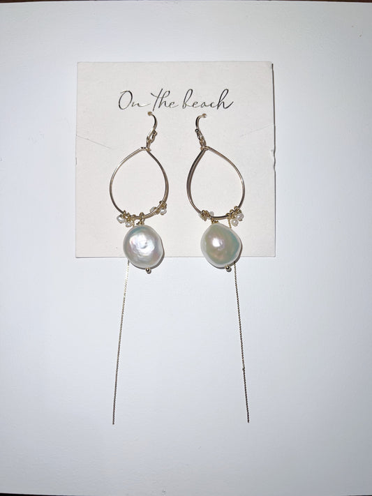 On The Beach 237 Earrings - Large Pearl