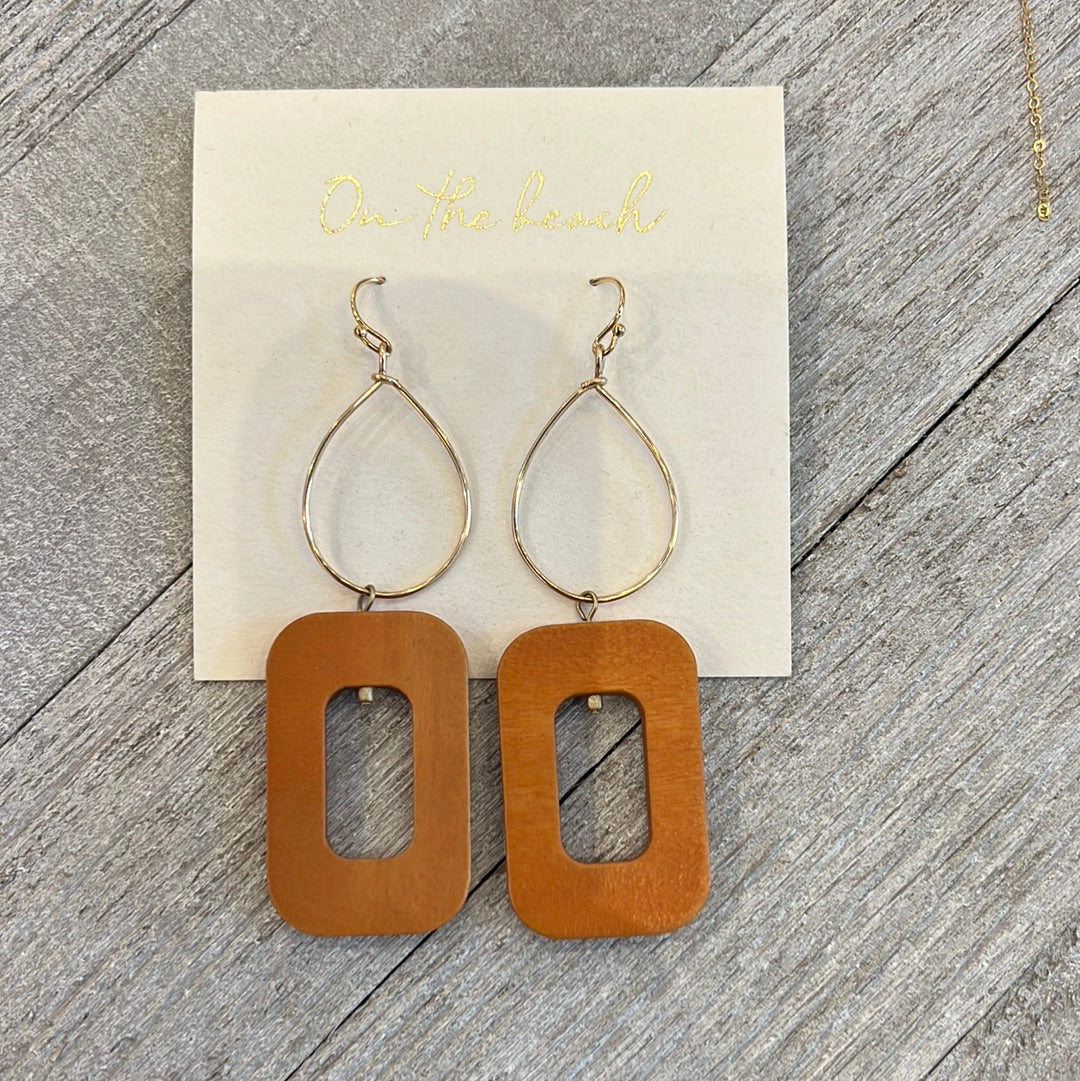 On The Beach - Wood earrings