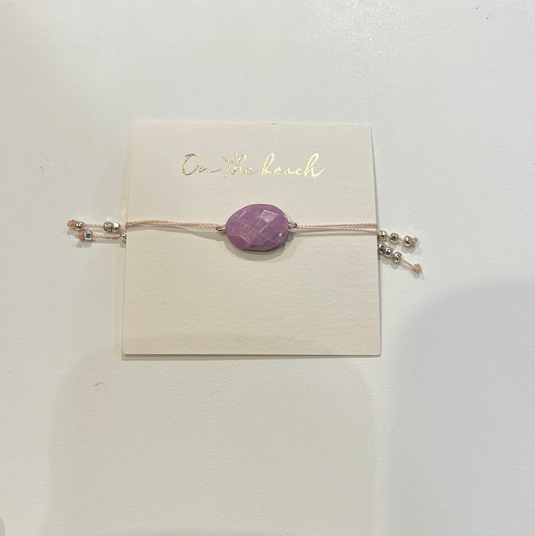 On The Beach - OBH-73 purple stone bracelet