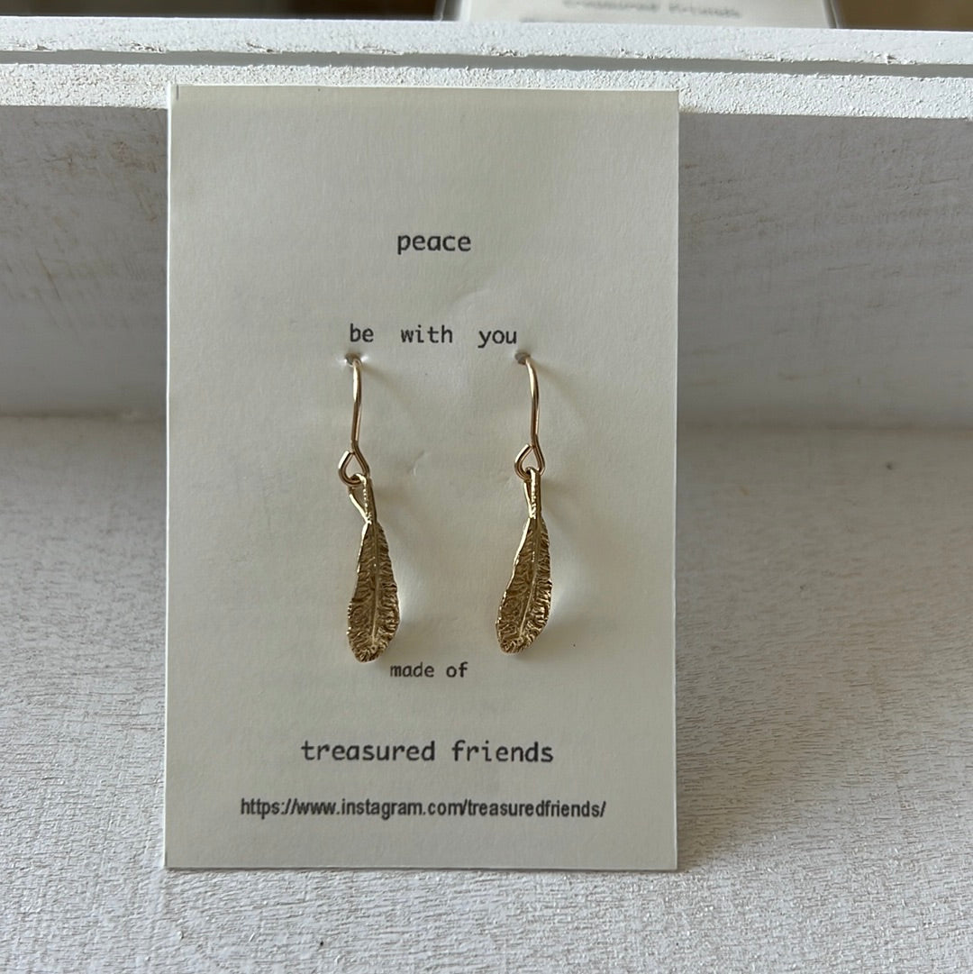 TF Petit Feather earrings - gold -